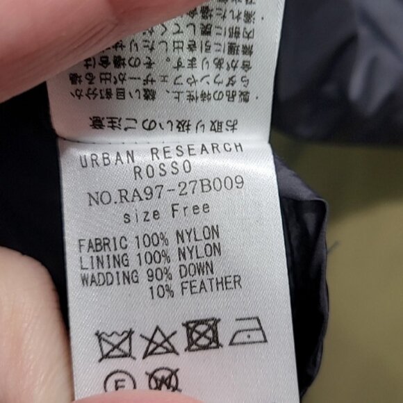 URBAN RESEARCH Rosso Women Jacket M/L Green Hooded Raccoon Fur Trim Anorak Parka - Picture 9 of 14